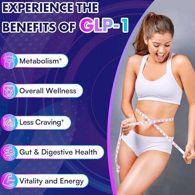 GLP-1 Daily Probiotic - Reduce Hunger & Cravings, Support Fat Loss & Weight Management, Naturally Boost GLP1 Production, Appetite Control Supplement for Men & Women, Vegan & Gluten Free (30 Capsules)