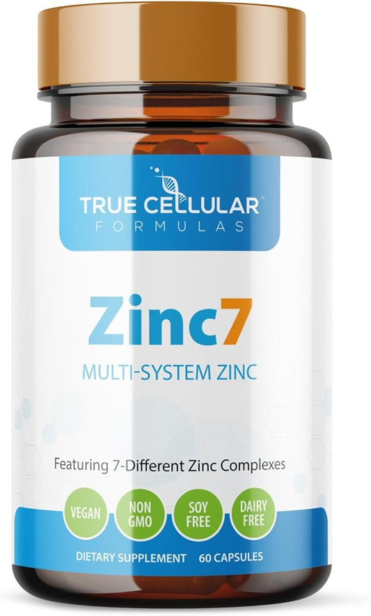 Zinc7 Daily Immune Support (50mg): Triple Action Zinc Complex for Deep Sleep, Mental Clarity & Strong Immunity | Natural Energy, Hormone & Metabolism Support | 60 Vegan Capsules