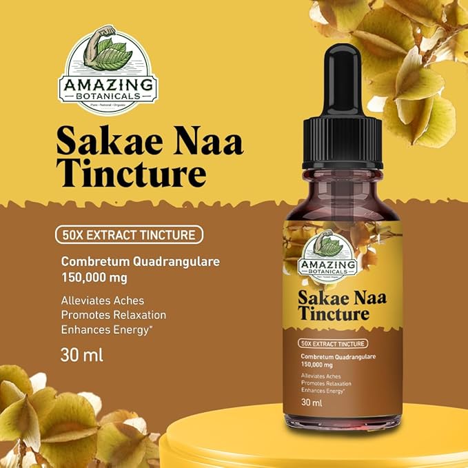 Amazing Botanicals Sakae Naa Liquid Extract Tincture (Combretum quadrangulare) – Herbal Supplement Drops – Vegan, Non-GMO - Promotes Relaxation, Calmness & Focus – 30mL (1oz)