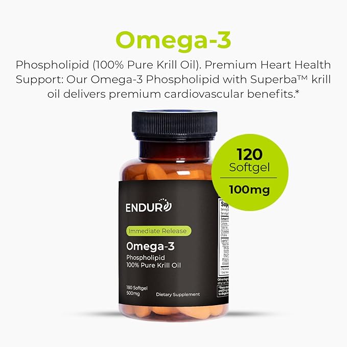 100% Pure Krill Oil - Omega-3s EPA, DHA and Astaxanthin - 1000mg Per Serving, 180 Softgels - Phospholipids Company