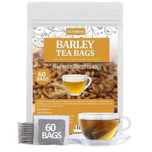60 Premium Barley Tea Bags, Made with 100% Natural Roasted Barley Grain, Damai Cha - Digestion Support & Rich in Nutrition, No Additives & Caffeine Free.