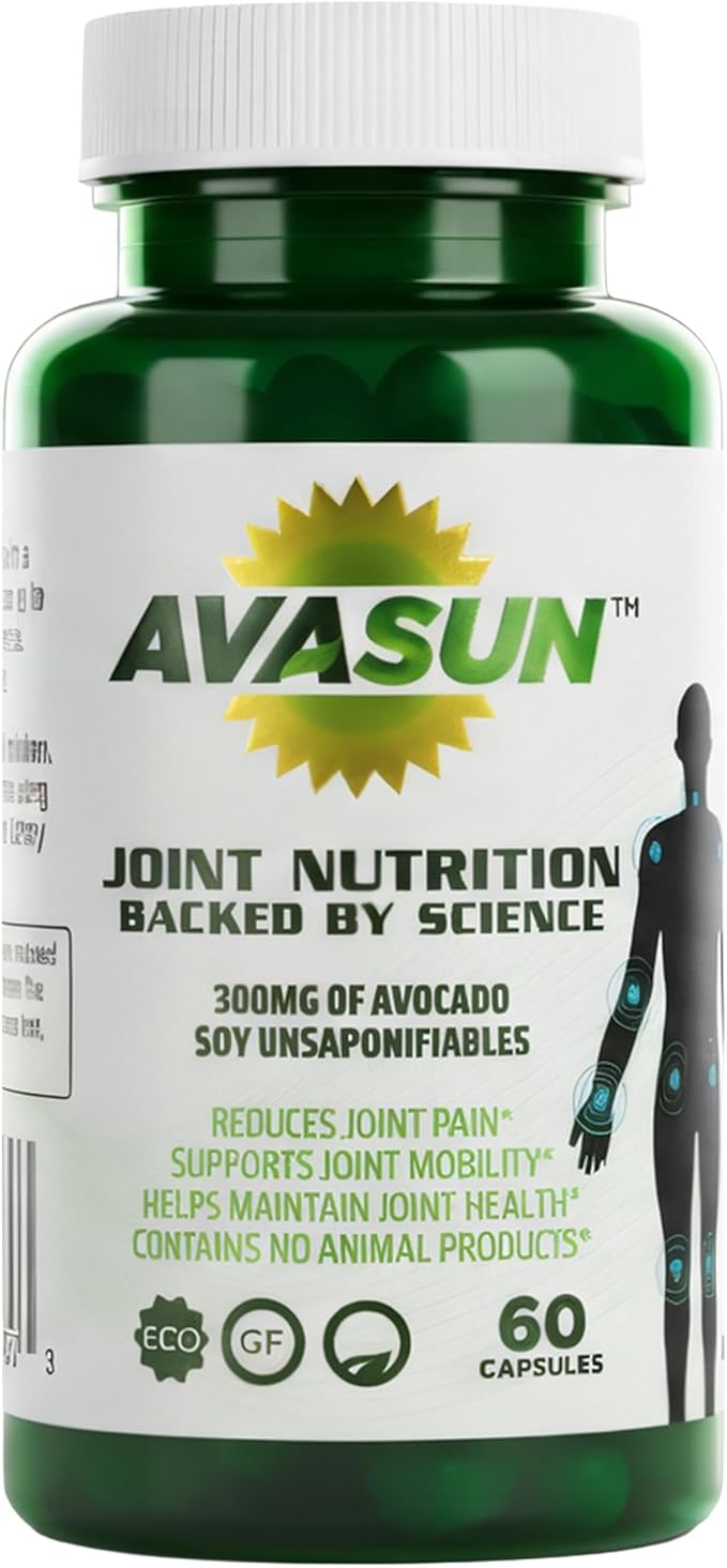 ASU Joint Support Supplement – 300mg Avocado Soy Unsaponifiables for Joint Comfort, Mobility & Cartilage Health, Clinically Studied, Plant-Based, Non-GMO, Gluten-Free, 60 Capsules (2 Month Supply)