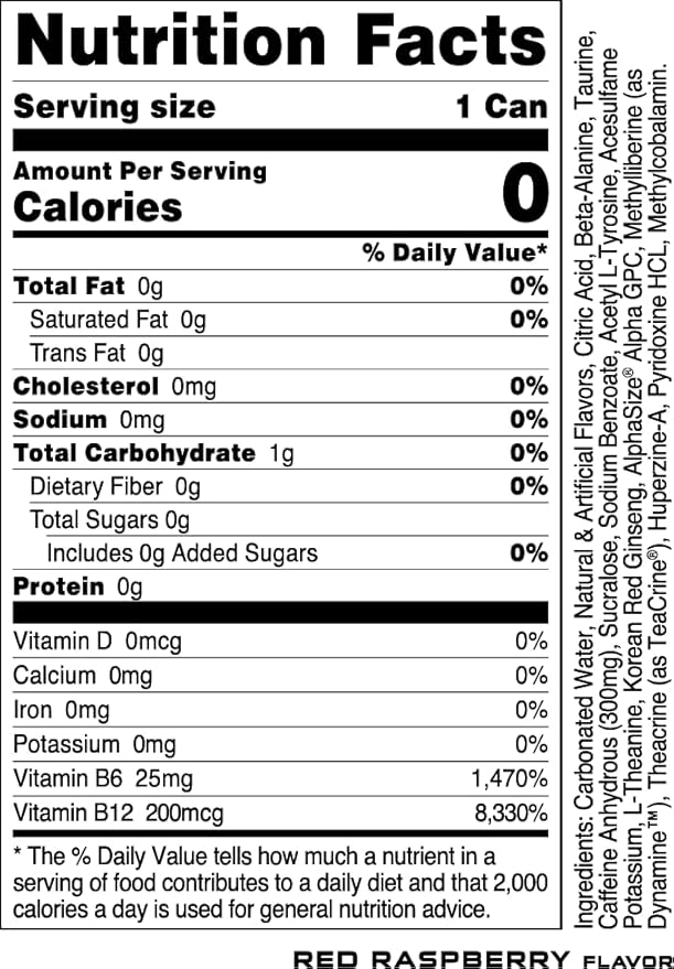 Bucked Up Energy Drink 300mg (Blood Raz) (12 CT)