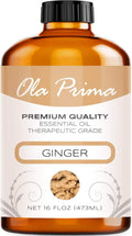 Ola Prima Ginger Essential Oil (16 oz Bulk) – Therapeutic Grade Oil for Aromatherapy, Diffusers, Cleaning, Lotions, Creams, Bath Bombs, Scrubs, & Candles