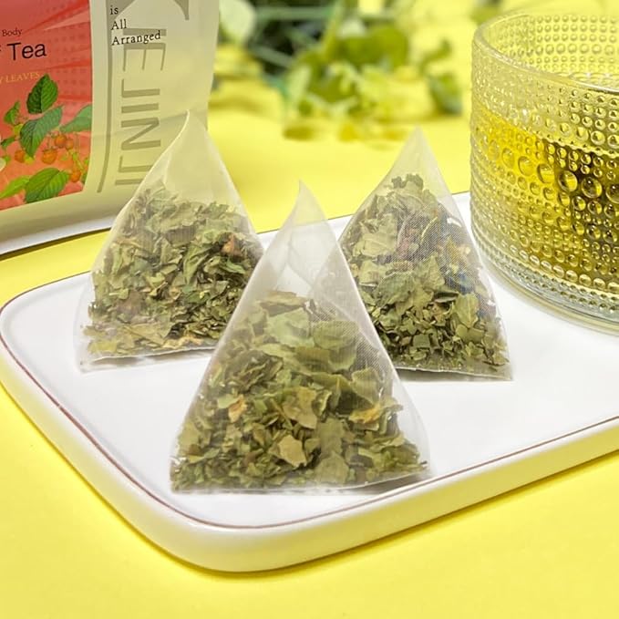 XIEJINJI Raspberry Leaf Tea, 40 Tea Bags – 100% Natural Caffeine-Free Blend to Support Women’s Wellness, No Additives, Pyramid Clear Filter Teabag