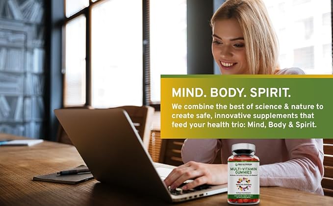 TRIO NUTRITION Daily Multivitamin Gummies for Men & Women - Natural Fruit Flavor with Essential Vitamins A, B, C, D, E & Zinc - No Major Allergens Immune Support & Energy Boost Supplement