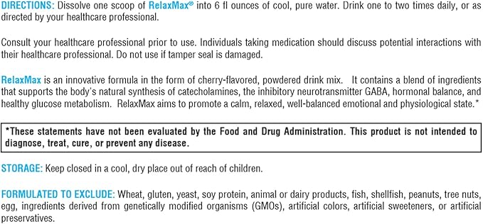 XYMOGEN RelaxMax Drink Mix - Promotes Relaxation, Stress Resiliency + Hormone Support - Magnesium Powder with Myo-Inositol, GABA, L-Theanine - Cherry Flavor Mood Support Supplement (8.25 oz)