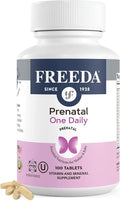 FREEDA Prenatal Vitamin - Kosher Prenatals - Prenatal Vitamins with Iron, Prenatal Folic Acid, Choline, Vitamin D - One Daily Pre Natal Multivitamin Support for Pregnant & Lactating Women (100)