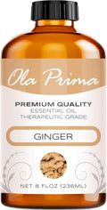 Ola Prima Ginger Essential Oil 8 fl oz – Therapeutic Grade Ginger Aromatherapy Oil