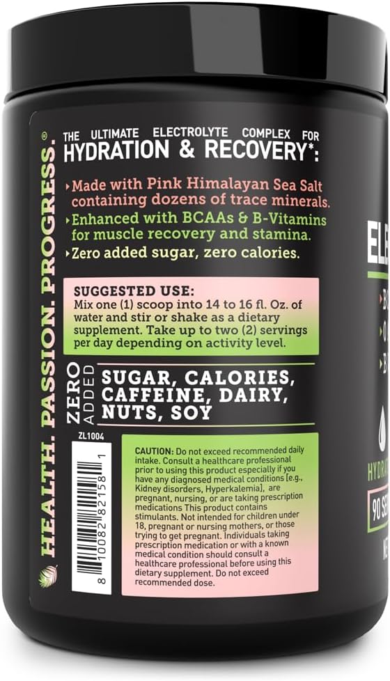 Zeal Electrolyte Powder - 90 Servings | Keto Electrolytes Powder | Zero Sugar, BCAAs, B-Vitamins | Potassium, Zinc, Magnesium | Hydration Powder Recovery Drink | Strawberry Kiwi