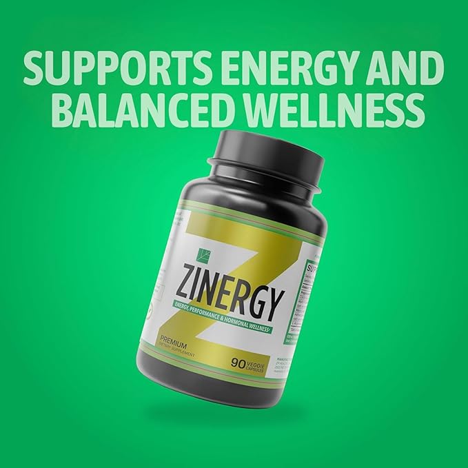 Dr. Zisman ZINERGY Natural Energy & Vitality Support – All-Natural Formula for Men and Women – Enhances Energy Levels & Hormonal Balance – 60 Premium Capsules