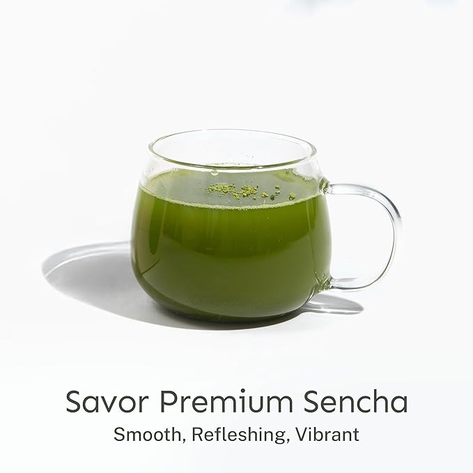 Yu Tea Organic Sencha Green Tea Powder, 30 Instant Packets | Rich in Antioxidants, EGCG, & L-Theanine | Pure Japanese First Harvest Leaf | Low Caffeine & Unsweetened | Single Serve Sticks