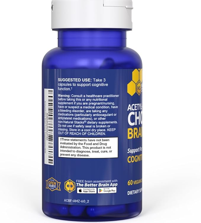 Acetylcholine Brain Food - Acetyl L-Carnitine & Alpha GPC Supplement - Supports Production of Acetylcholine - Neurotransmitter Supplement for Cognitive Function - 60 Capsules
