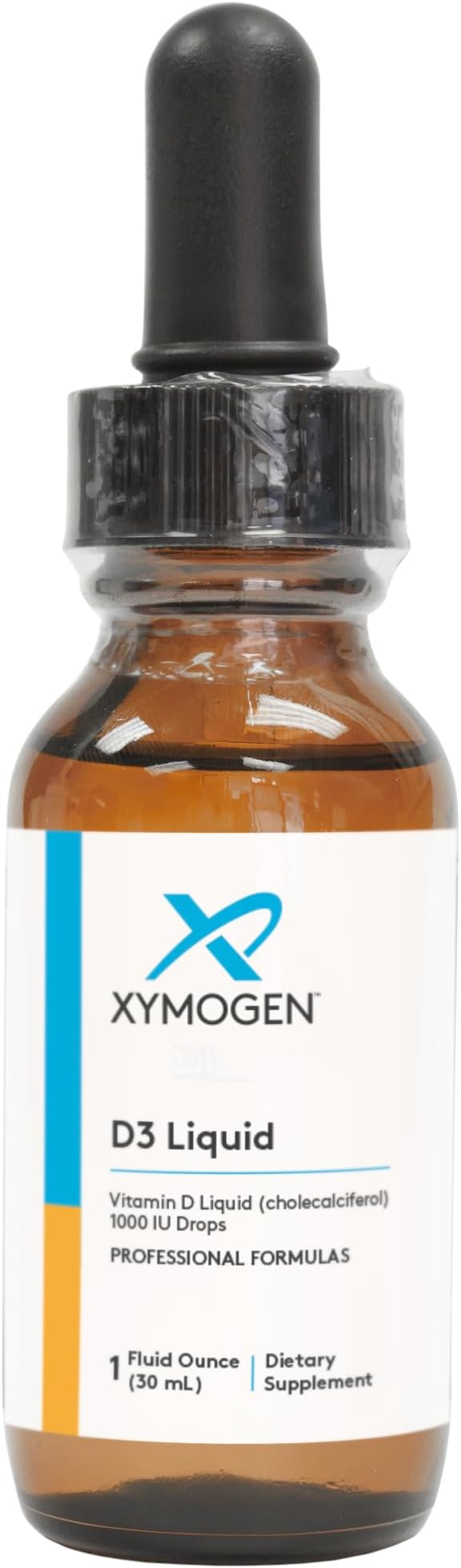 XYMOGEN D3 Liquid - Liquid Vitamin D Drops with Vitamin D3 to Support Immune Health, Bone + Heart Health - 1000 IU VIT D per Drop - Micro-Emulsified for Enhanced Absorption (1 fl oz)