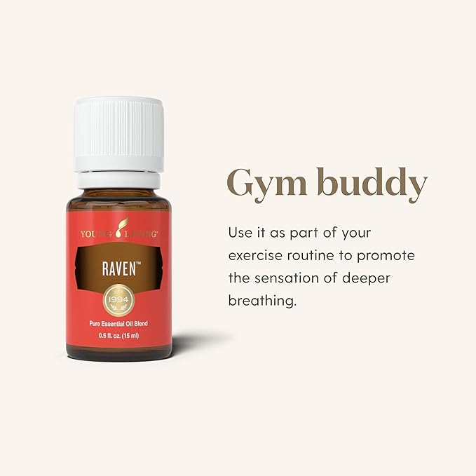 Young Living - Raven Essential Oil Blend 15 ml | Natural Breathing Support with a Cool Minty Aroma | Chest and Throat Relief | Inhalation Therapy | Aromatherapy Diffuser