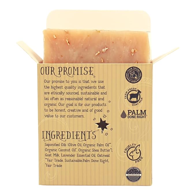 Varina Organic Lavender Oatmeal Bar Soap - Gentle Cleansing for Sensitive Skin, Herbal - 3 Pack