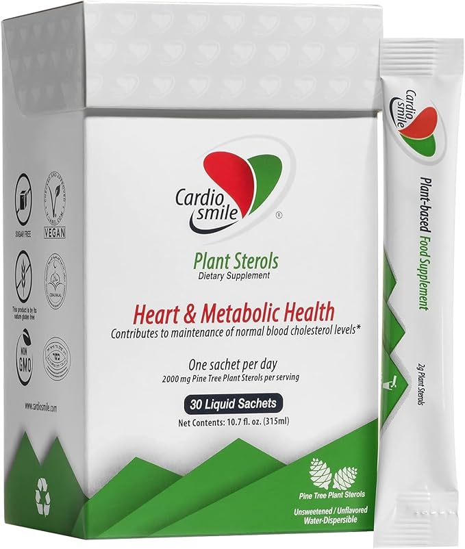 2000mg Plant Sterols Supports Healthy Cholesterol Levels with 1400mg beta-Sitosterol for Heart & Metabolic Health Support, 30 Day Supply in Single Use Liquid Packets