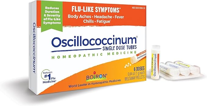 Boiron Oscillococcinum for Relief from Flu-Like Symptoms of Body Aches, Headache, Fever, Chills, and Fatigue - 6 Doses