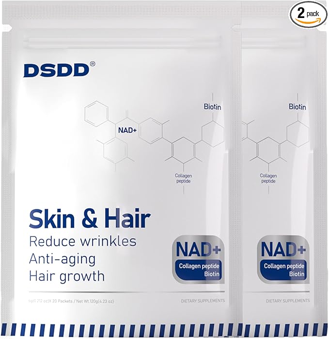 Biotin Supplement for Supports Thicker, Fuller Hair, Skin & Nails, Hair Growth Vitamins for Women and Men with 1000mg Biotin, 1000mg NAD, Collagen, Sodium Non-GMO, 40 Servings