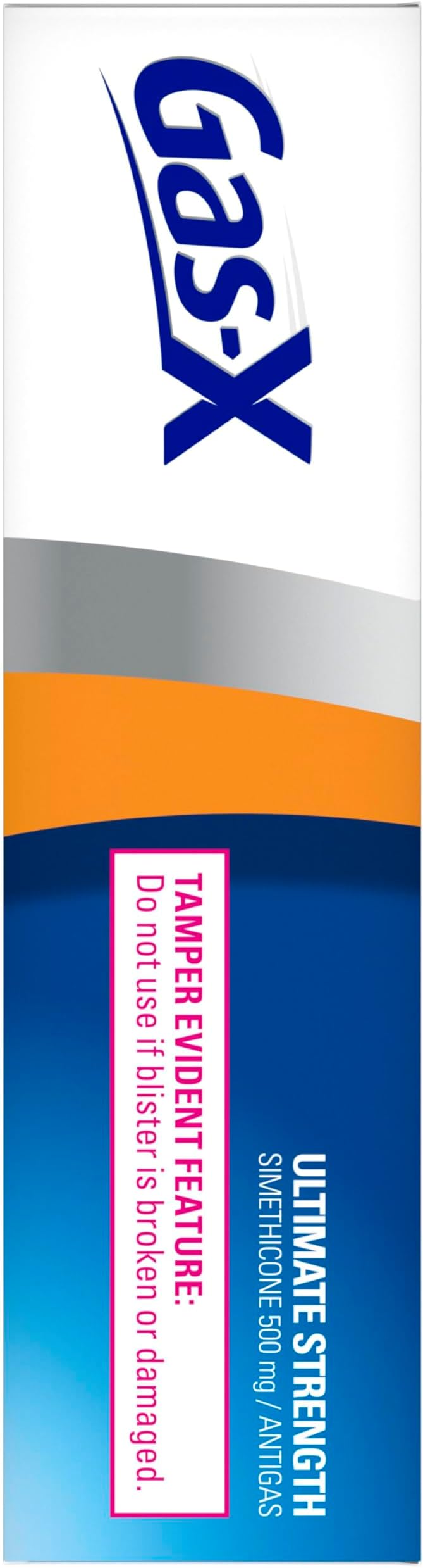 Gas-X Ultimate Strength Gas Relief Softgels with Simethicone 500 mg, Fast Bloating Relief, Anti-Gas, OTC Stomach & Intestinal Gas, Easy to Swallow, 20 Count