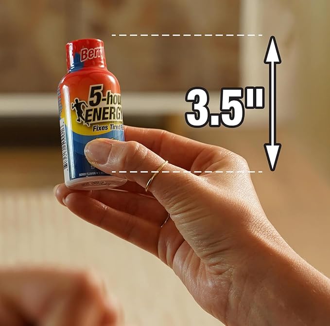 5-hour ENERGY Regular Strength Energy Shot 1.93oz, 20-Pack – Sugar Free Caffeine Energy Booster with B-Vitamins & Amino Acids – Zero Calorie (20 Bottles – Single Flavor, Berry Regular Strength)