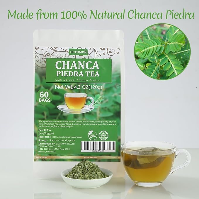 60 Premium Chanca Piedra Leaf Tea Bags, Stonebreaker/Stone Breaker tea, Made with 100% Natural Chanca Piedra Leaves, No Additives & Caffeine Free.