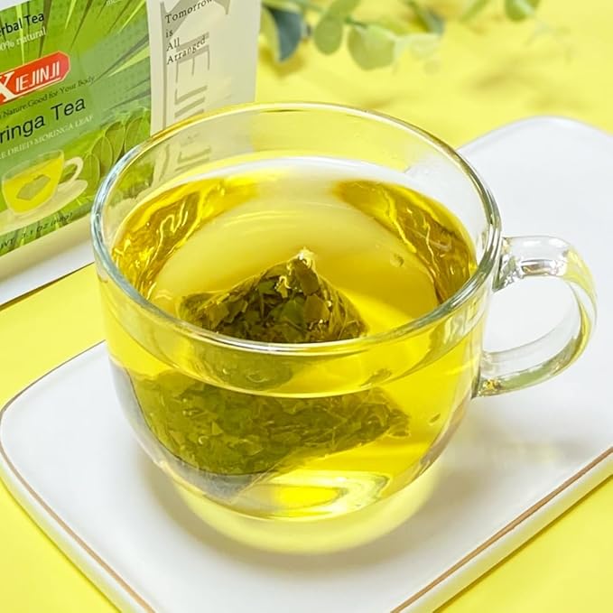 XIEJINJI Moringa Leaf Tea, 40 Tea Bags – Pure Moringa Superfood Infusion for Digestive Comfort & Immune Boost, Nutrient-Dense, Non-GMO, No Additives, Caffeine-Free