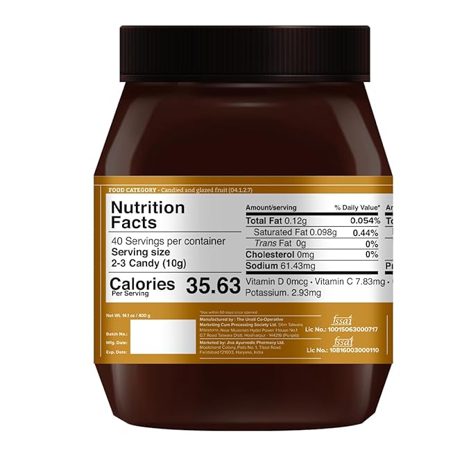 Jiva Ayurveda Chatpata Amla Candy Saled & Spicy Gooseberry Candy For All Age Groups -400g (Pack of 2)