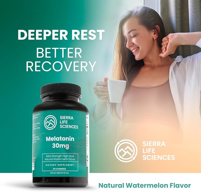 30mg Melatonin Gummy | High Dose Sleep Support for Adults | Advanced One-A-Day Formulation Made with Apple-Derived Gummies | Vegan, Non-GMO (3-Pack)