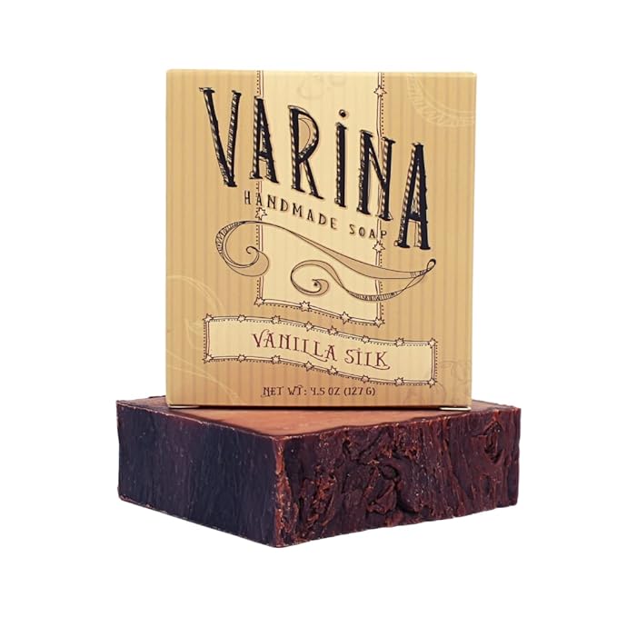 Varina Natural Vanilla Silk Bar Soap - Gentle Cleansing for Sensitive Skin, Sweet and Vanilla - 3 Pack