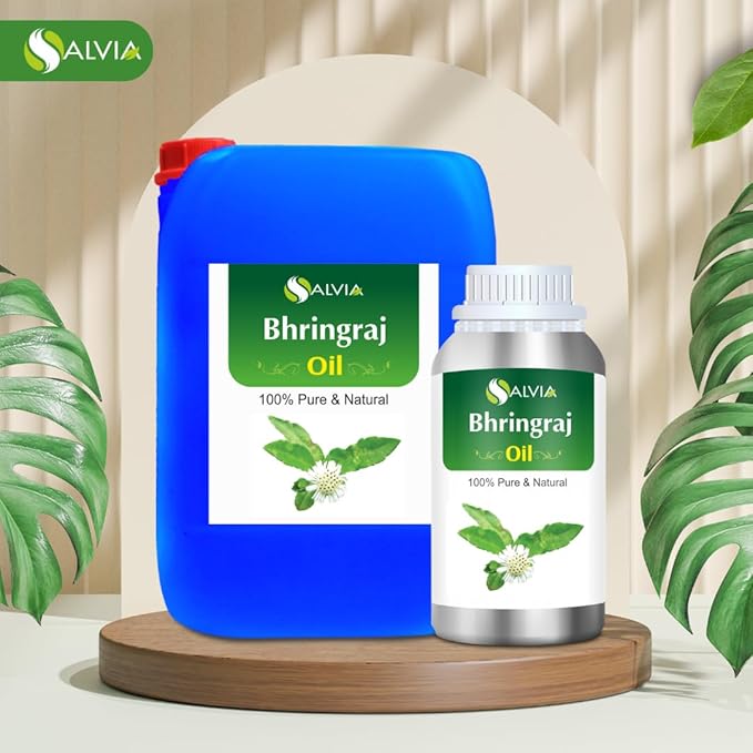 SALVIA Bulk Bhringraj Oil (Eclipta alba) Carrier Oil 100% Pure & Natural Undiluted Unrefined Uncut Organic Standard Oil Cold Pressed Therapeutic Grade Aromatherapy Bulk Oil 1000ml/33.8fl oz