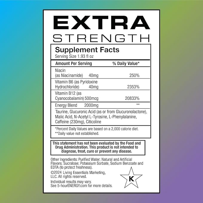 5-Hour Energy Extra Strength Shots Variety Pack, 30 Count (1.93 fl oz) - Berry, Grape, Blue Raspberry