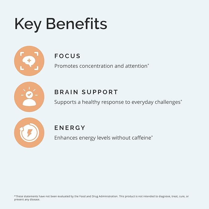 BRAINMD Dr Amen Focus & Energy - 120 Capsules - Mental Endurance Booster, Promotes Concentration & Attention - Caffeine Free, Gluten Free - 30 Servings