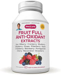 ANDREW LESSMAN Fruit Full Anti-Oxidant Extracts 30 Capsules - 14 Natural Fruit and Berry Extracts. Bilberry, Cranberry, Grape Seed, Pomegranate, Resveratrol, and More. Easy to Swallow Capsules