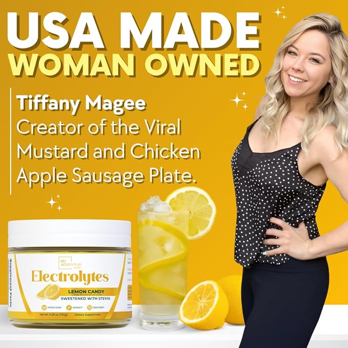 Zero Sugar - Lemon Candy Electrolytes Powder - Refreshing Hydration - Caffeine Free Energy with All Natural Ingredients - Vegan, Keto & Paleo - Sugar Free Electrolytes Powder Drink Mix - 37 Servings