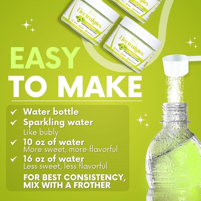 Zero Sugar - Pear Candy Electrolytes Powder - Extremely Refreshing Hydration - Caffeine Free Energy with All Natural Ingredients - Vegan, Keto, Paleo - Sugar Free Electrolytes Drink Mix - 30 Servings