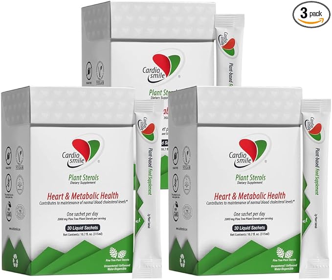 2000mg Plant Sterols Supports Healthy Cholesterol Levels with 1400mg beta-Sitosterol for Heart & Metabolic Health Support, 90 Day Supply in Single Use Liquid Packets