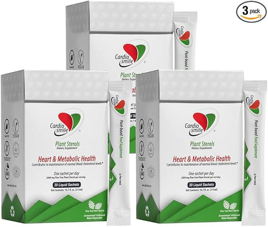 2000mg Plant Sterols Supports Healthy Cholesterol Levels with 1400mg beta-Sitosterol for Heart & Metabolic Health Support, 90 Day Supply in Single Use Liquid Packets
