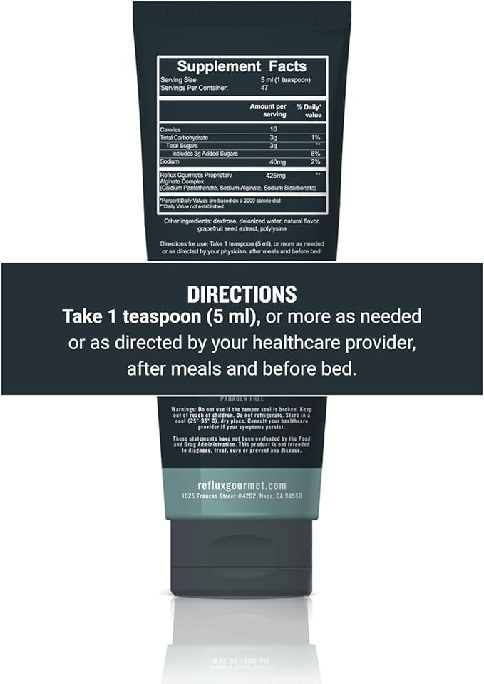 REFLUX GOURMET - Mint Chocolate Rescue All-Natural Alginate Therapy, Acid Reflux, GERD, LPR, Heartburn Relief, Made from All Natural Ingredients Considered Safe for Children and Pregnant Women