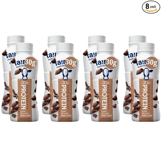 High Protein Nutritiion Shakes - 30g Protein Shake, Milk Chocolate - 11.5 Fl oz (8 Pack)