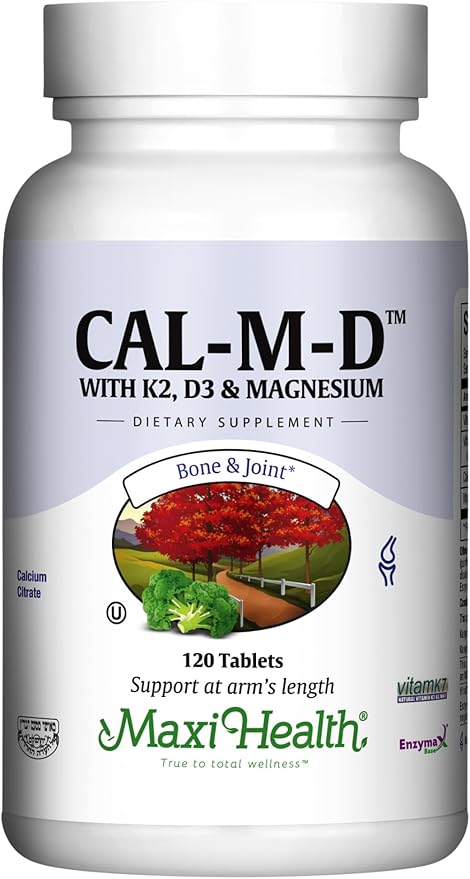 4-in-1 Calcium 1000mg with Vitamin D3 - Calcium Supplement for Women and Men with Vitamin K2 D3 1000 IU - Extra Strength Calcium Citrate for Bone and Heart Support (120ct)