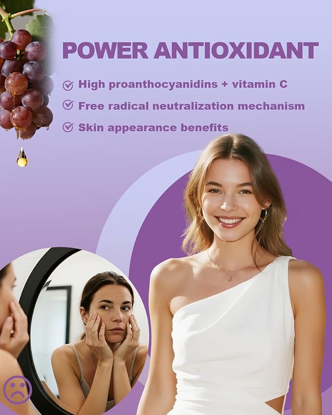 Grape Seed Extract Liquid Drops Standardized to 95% Polyphenols-300 mg Grape Seed Maximum Strength Standardized Tincture, High Absorption Liquid Vitis Vinifera Extract Drops -Non-GMO (2 Bottles)