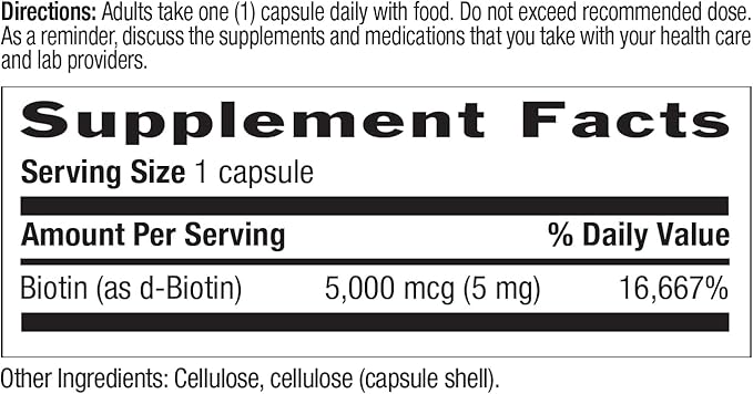 Country Life Biotin High Potency, 5mg, 120 Count, Certified Gluten Free, Certified Vegan, Verified Non GMO