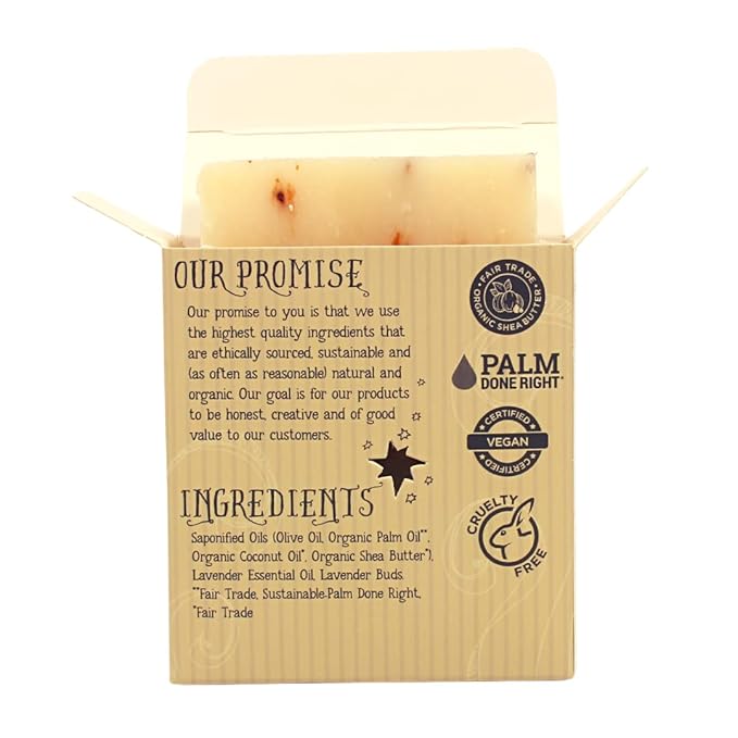 Varina Organic Lavender Flowers Bar Soap - Gentle Cleansing for Sensitive Skin, Herbal and Mint - 3 Pack