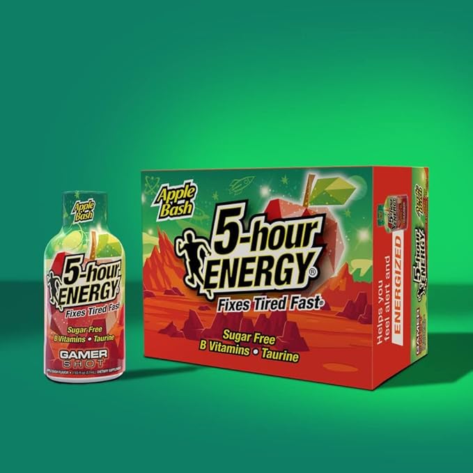 5-hour ENERGY Extra Strength Gamer Shots, Apple Bash Flavor, 1.93 Fl oz (Pack of 24)