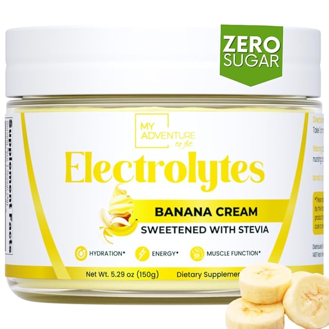 Zero Sugar - Banana Cream Electrolytes Powder - Refreshing Hydration - Caffeine Free Energy with All Natural Ingredients - Vegan, Keto & Paleo - Sugar Free Electrolytes Powder Drink Mix - 37 Servings