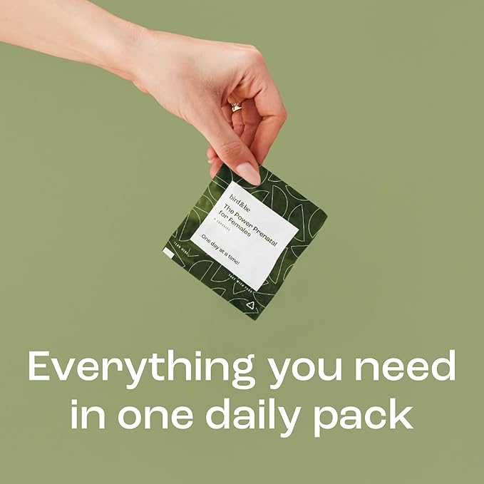 bird&be The Power Prenatal for Females - Fertility Support with Algae Oil DHA (Omega-3), CoQ10 and N-Acetyl Cysteine - 30-Day Supply