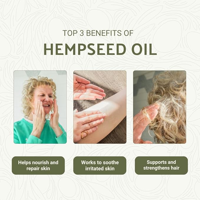 Hemp Seed Oil for Skin, Hair and Body Direct from Hemp Oil Canada - Cold Pressed Hemp Seed Oils - 16oz (Pack of 2)