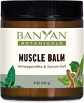 Banyan Botanicals Muscle Balm – Organic Muscle Massage Balm with Ashwagandha Root & Epsom Salt – Supports Healthy Circulation & Soothes Tired Muscles – 4oz – Non GMO Sustainably Sourced Petroleum Free