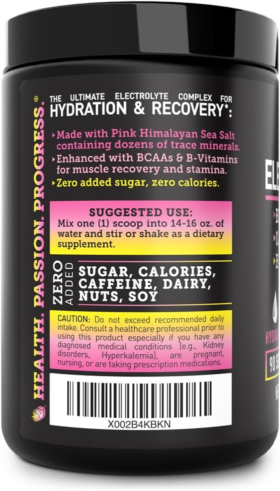 Zeal Electrolyte Powder - 90 Servings | Keto Electrolytes Powder | Zero Sugar, BCAAs, B-Vitamins | Potassium, Zinc, Magnesium | Hydration Powder Recovery Drink | Lemon Berry